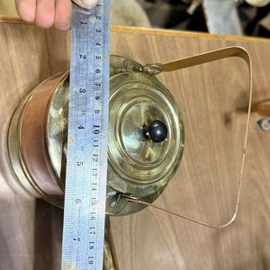 Antigua Pava Eléctrica TEM de Bronce y Cobre con Tapa y Asa Móvil - imagen 5