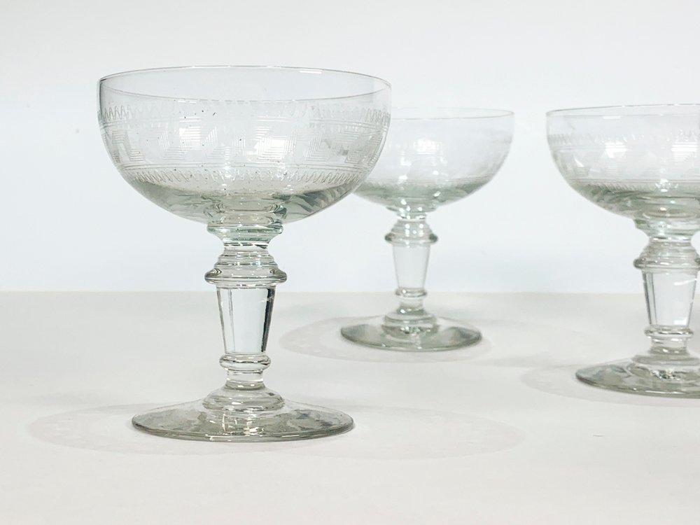 Copas para Champagne en vidrio con guarda griega - imagen 2