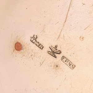 Juego de Servir Metálico EPNS: Bandeja, Tetera, Cafetera, Lechera y Azucarero - imagen 7