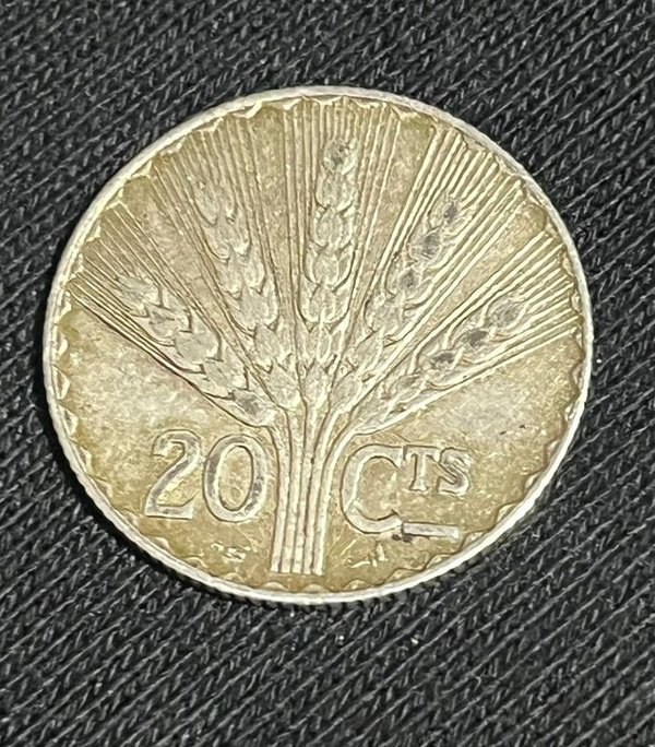 Moneda de 20 Centésimos de Plata Uruguay 1930 - imagen 1
