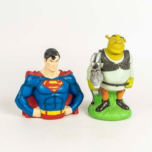 Alcancía forma de Superman  y recipiente forma de ogro Shrek - imagen 1