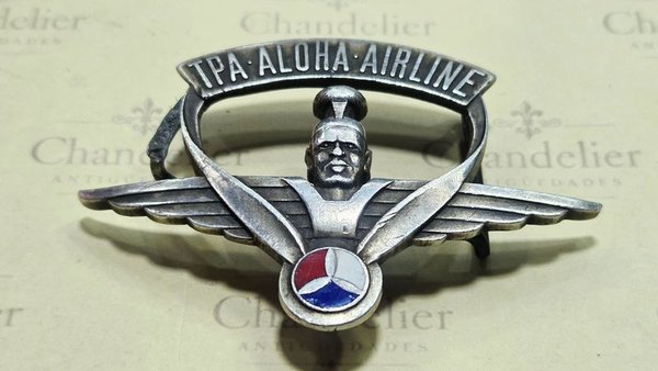 Hebilla de Plata Sterling "TPA Aloha Airline" con Detalle Esmaltado - imagen 1