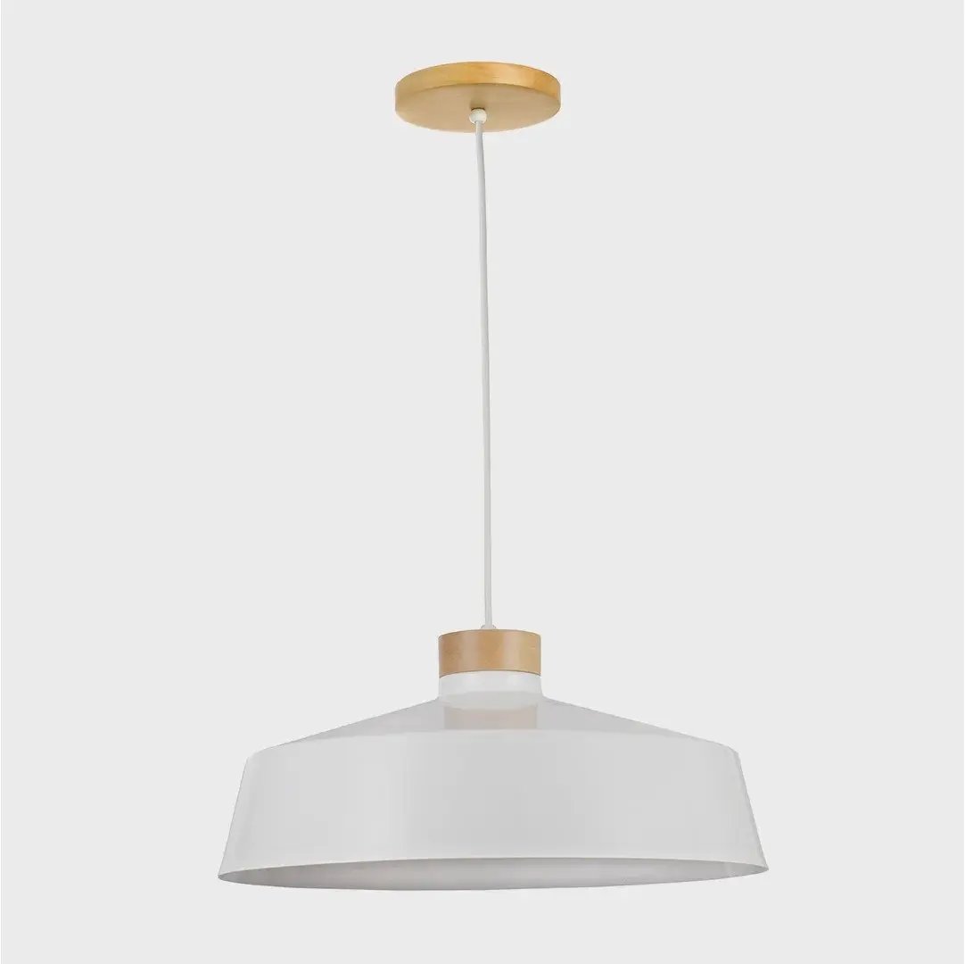 Plafón de Techo Vibrance Blanco con Detalles en Madera
