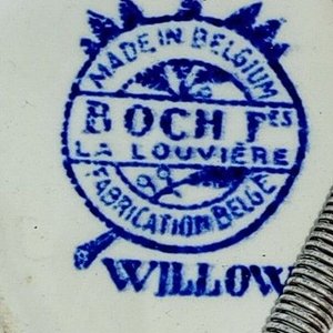 Plato Hondo de Porcelana Boch Frères Diseño Willow (1920s) - imagen 3