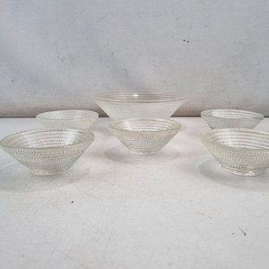 Set de 6 Bowls de Vidrio Labrado con Base Estrella - imagen 3