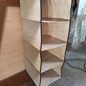 Estante Multiusos de Tela Beige con 4 Compartimentos - imagen 3