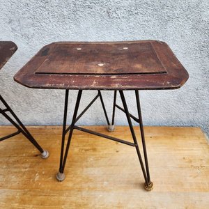 Juego de 2 Taburetes Metálicos con Asiento de Madera - imagen 2