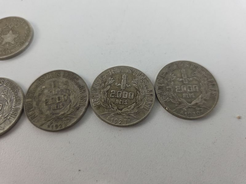 Colección de monedas brasileñas y lira siria en plata - imagen 8