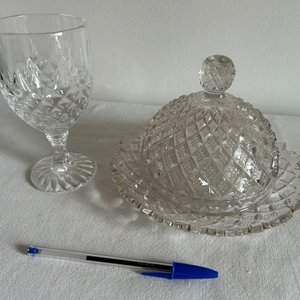 Caramelera y Copa de Cristal Tallado - imagen 3