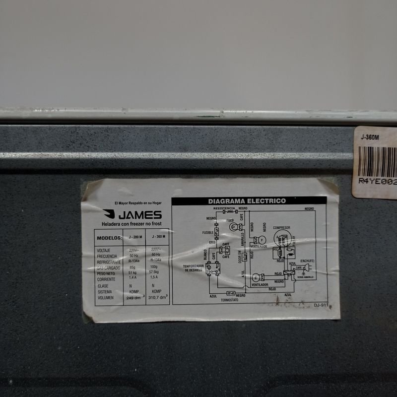 Heladera con freezer en color blanco maraca James - imagen 6