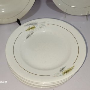 Lote de Vajilla de Porcelana Blanca con Diseño de Espigas: Fuentes y Platos - imagen 6