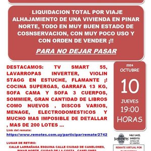 Lote anterior: Remate de Vivienda en Pinar Norte: Muebles, Electrodomésticos y Libros