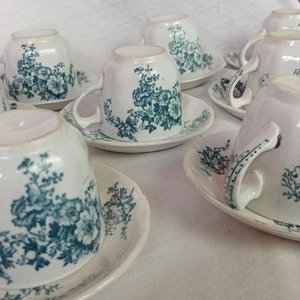 Juego de 10 Tazas y Platos de Café en Loza Inglesa Trentman - imagen 3
