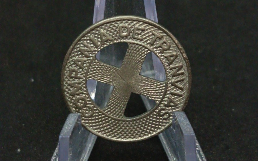 Ficha Compañía de Tranvías de Camagüey, Cuba - Pasaje 1910s-1920s