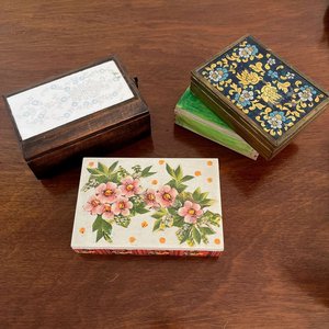 4 Cofres Alhajeros de Madera Decorados con Flores y Diseños - imagen 2
