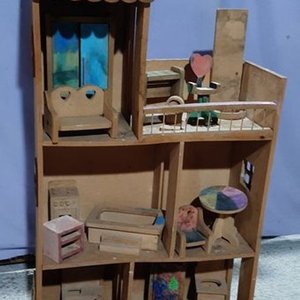 Casita de Madera para Jugar con Muebles y Accesorios - imagen 1