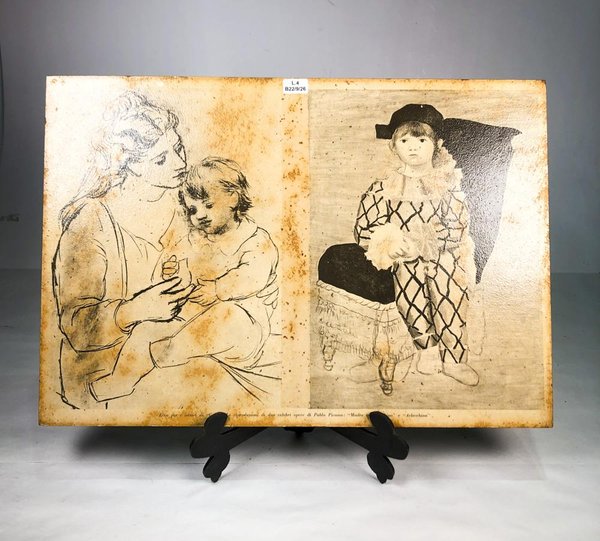 Lámina "Madre con Bambino" de Picasso sobre Madera - imagen 1