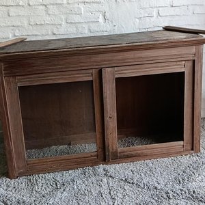 Alzada de Mueble Antigua Madera Pino Brasil con Puertas de Vidrio - imagen 7