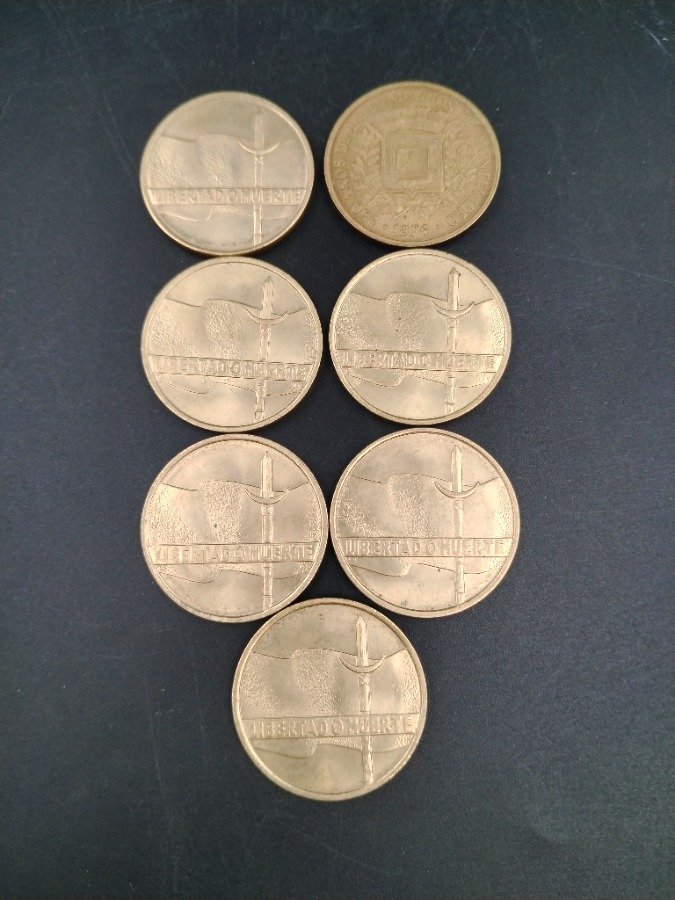7 Monedas Uruguay de Bronce conmemorativas