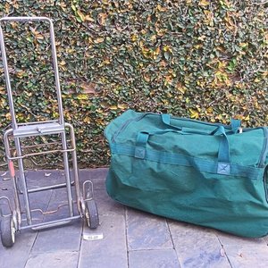 Bolso de Viaje Verde con Carro Plegable y Ruedas - imagen 3