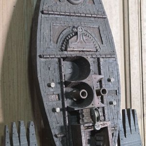 Escultura "El Gran Pescador" de Gustavo Montans en Madera Decorada (1997) - imagen 4