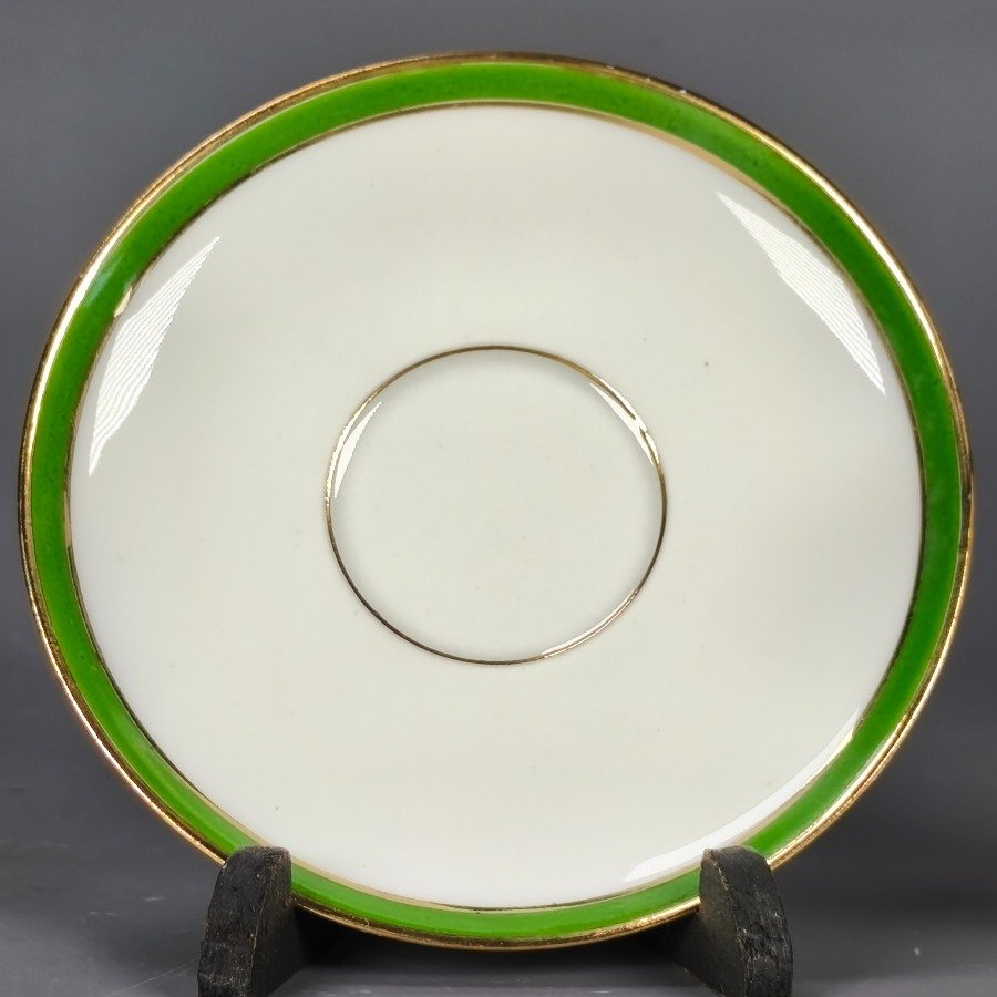Taza y plato de porcelana francesa Limoges, obra de Charles Ahrenfeldt - imagen 6