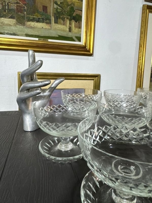 10 Copas de Postre en Cristal Tallado - imagen 4
