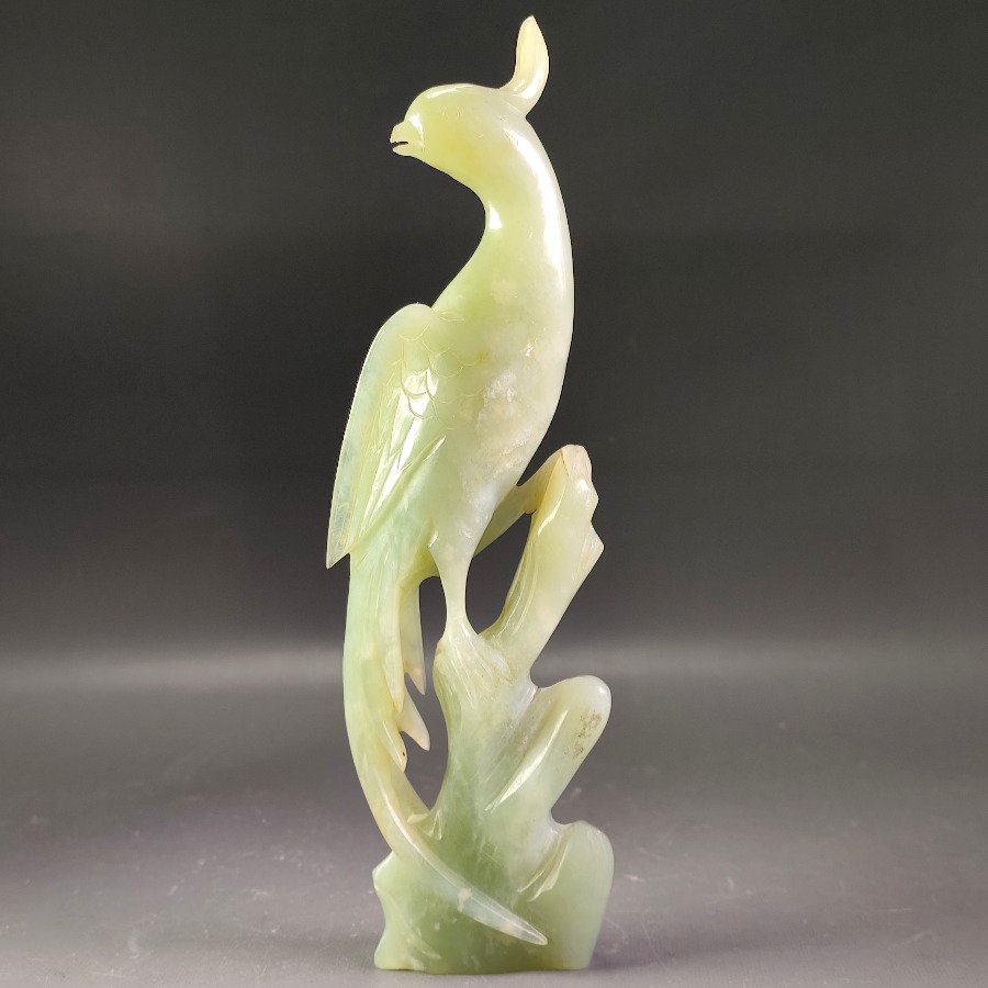 Figura de Ave en Jade, 27cm de Alto
