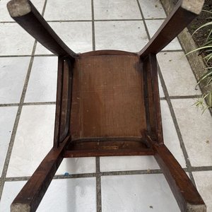 Silla Rústica de Madera Maciza Oscura - imagen 10