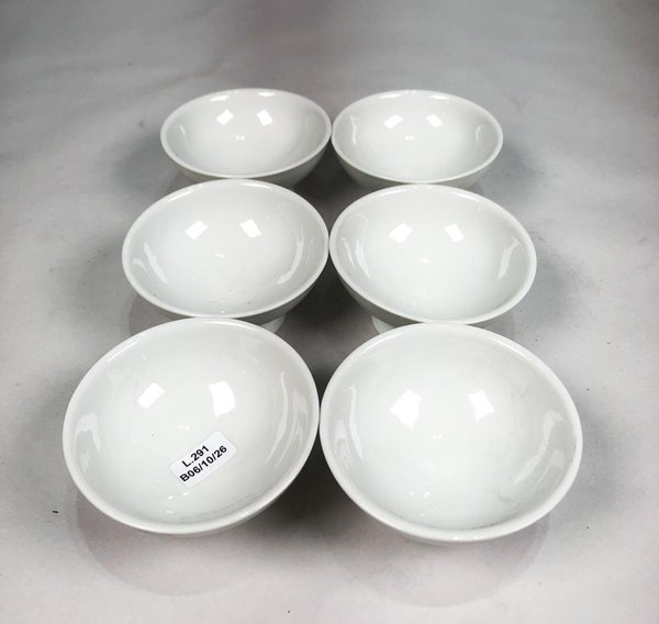 Seis Compoteras de Porcelana Blanca