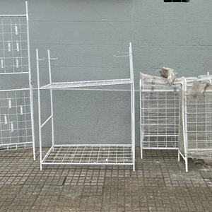 4 Exhibidores de Hierro Blancos Plegables con Ganchos - imagen 1