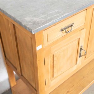 Trinchante de madera con tapa de mármol, dos puertas y dos cajones - imagen 2