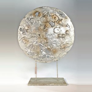 Escultura Circular "Luna" en Metal con Base Rectangular - imagen 2