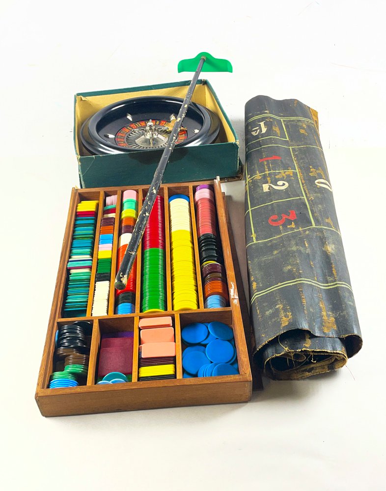 Juego de Ruleta Completo con Fichas y Paño