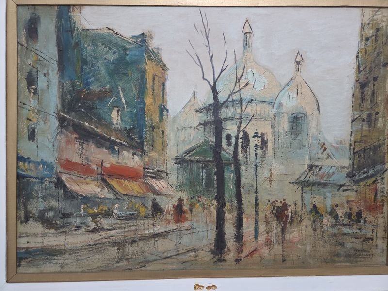 Pintura francesa antigua firmada - imagen 2