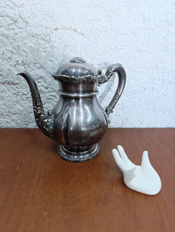 Antigua tetera en Platina, 19 cm altura - imagen 3