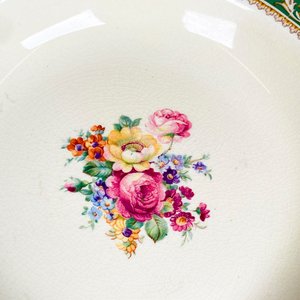 Seis Platos Hondos de Loza Inglesa Woods Ivory Ware con Decoración Floral - imagen 5