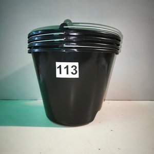 4 Baldes Negros de Plástico con Asa, Capacidad 12 Litros - imagen 4