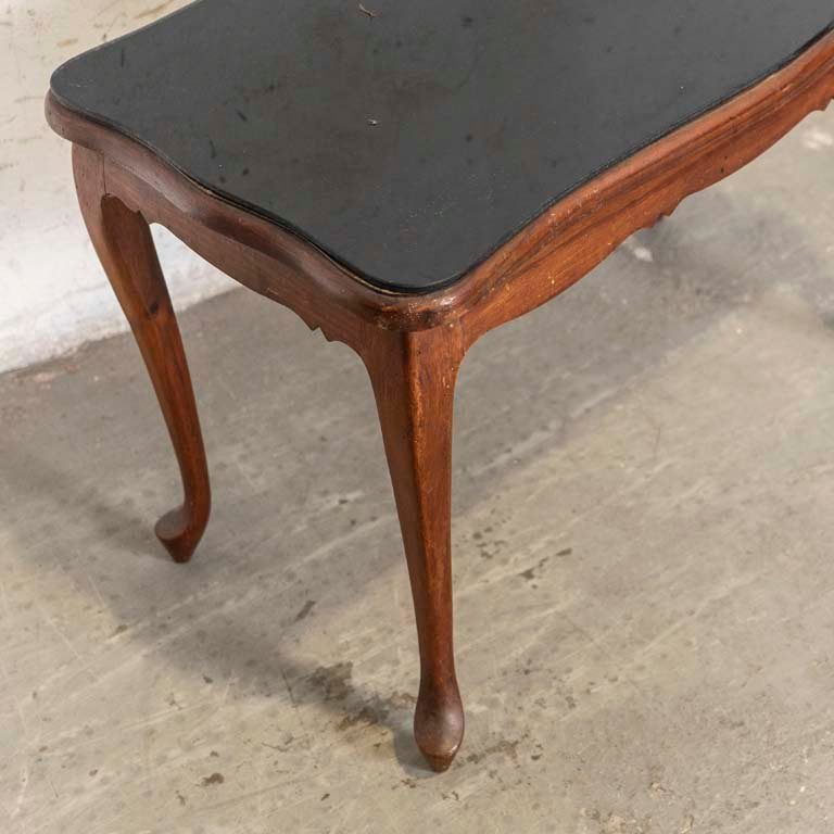 Mesa de sala francesa con tapa de vidrio negro - imagen 2