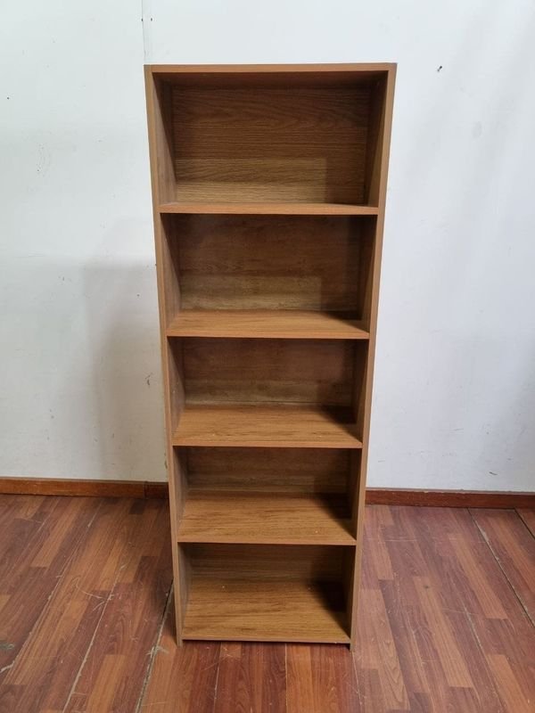 Estantería de madera 5 estantes color castaño 54x24x158 cm