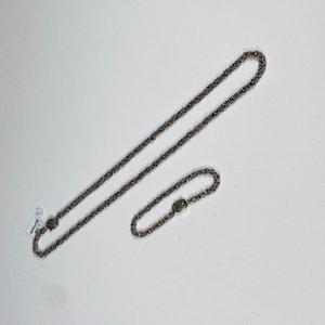 Conjunto de Cadena y Pulsera de Plata Mexicana Eslabón Torneado - imagen 2