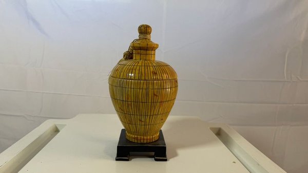 Potiche de Crámica Texturada - Vaso de Cerámica con Diseño Colorido - imagen 1