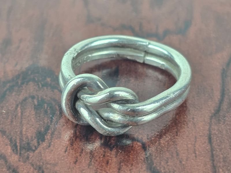 Anillo Antiguo de Plata 925 con Nudo Marinero