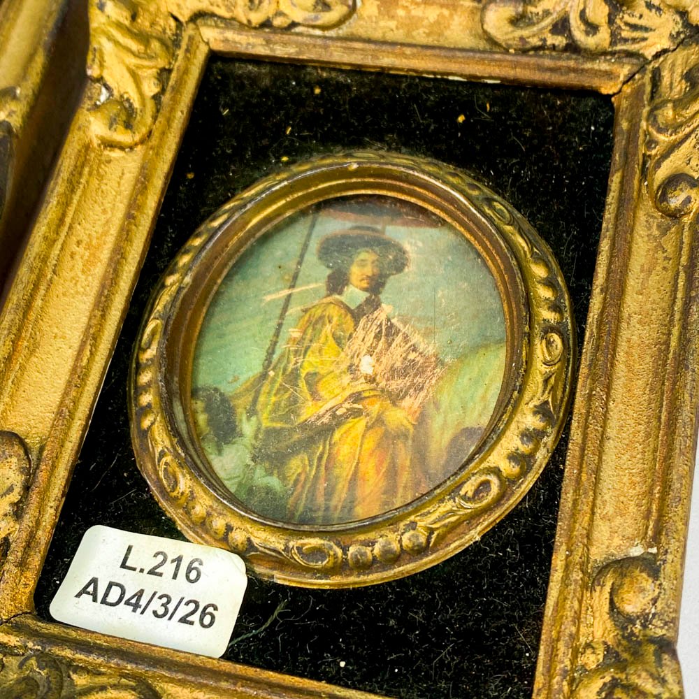 Dos cuadritos miniatura de arte en marco - imagen 2