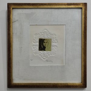 Serigrafía de Capozzoli Firmada con Marco Dorado - imagen 2
