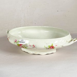 Cuatro Piezas Limoges Decorado Floral Rosado con Guarda - imagen 2