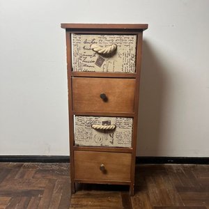 Mueble Organizador de Madera con Cajones de Tela y Madera - imagen 6