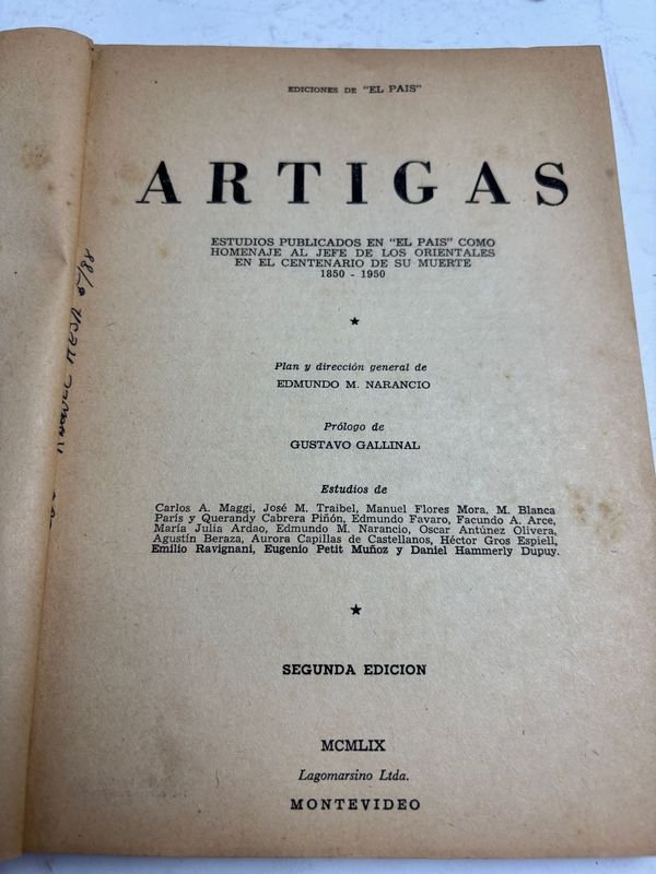 Ediciones de el pais ARTIGAS - montevideo 1959: Libro raro y valioso - imagen 4