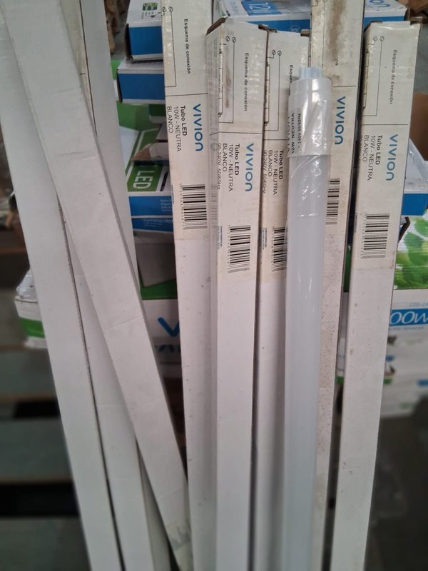 9 Tubos LED Luz Neutra Blancos VIVION 58 cm 10W - imagen 1