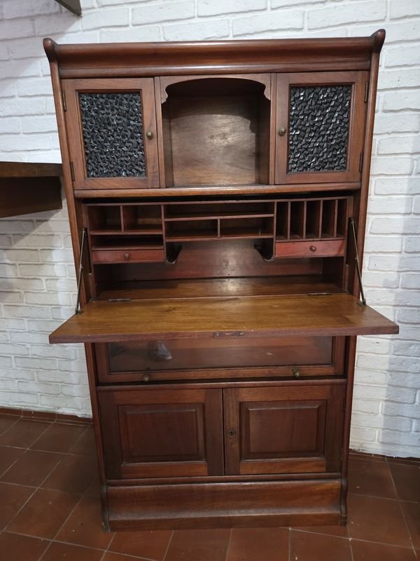 Biblioteca Americana tipo Thompson con secretaire y Globo Wernicke principios de siglo XIX - imagen 3